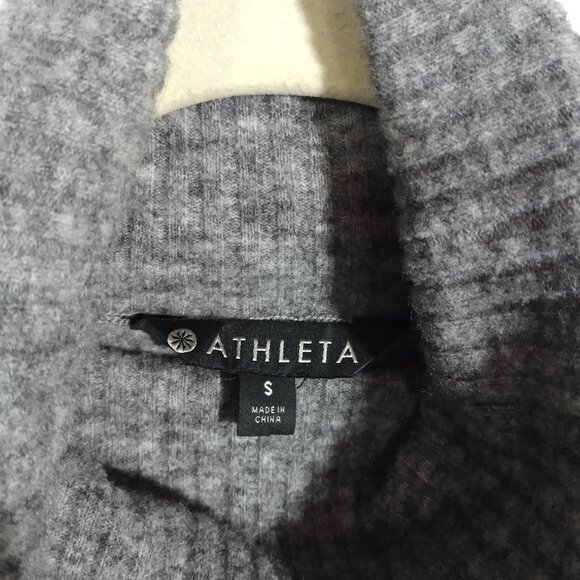 Athleta Womens Sweater Size S Wool Transit Turtleneck Pullover Top Stretch Gray - Picture 4 of 8